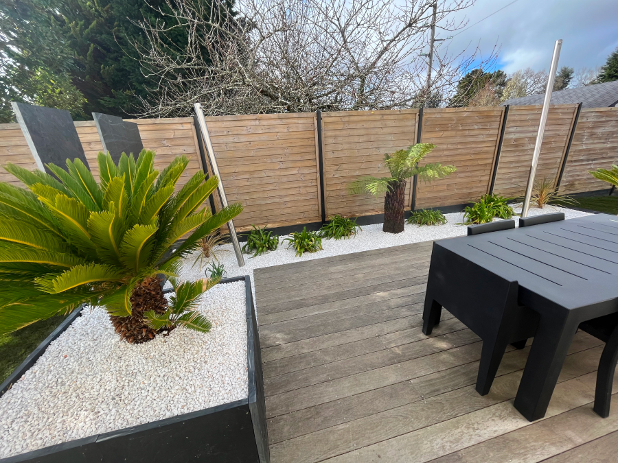 Jardin Dambiance Paysagiste Sarzeau Cloture Bois Poteau Alu